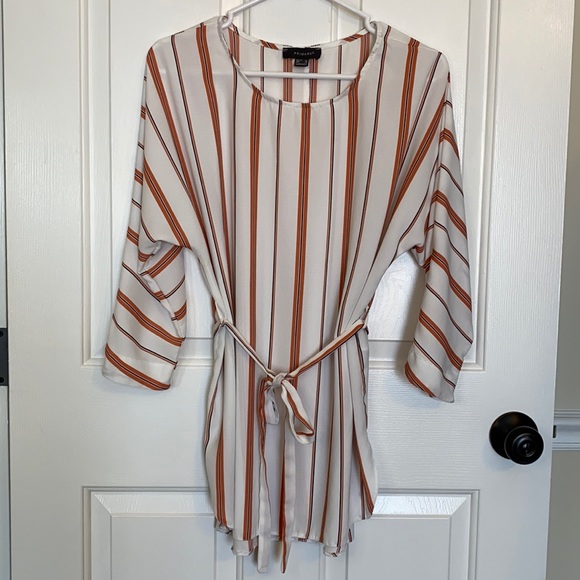 Primark Tops - Primark White and Orange Blouse Size 6